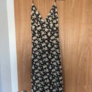 Forever 21 Black Floral Midi Dress